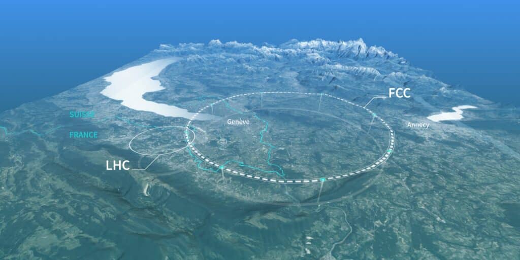 schematic map showing a possible location for the Future Circular Collider