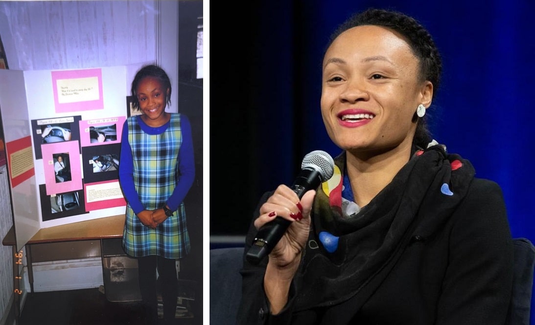 Dr Jessica Miles - as young girl and today