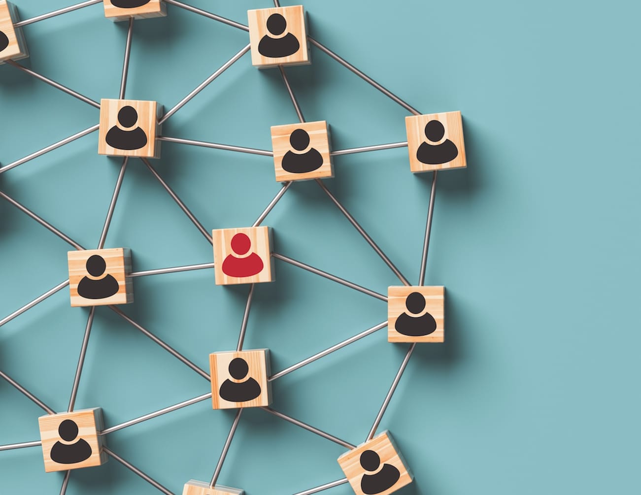 Illustration representing a 'network' of people