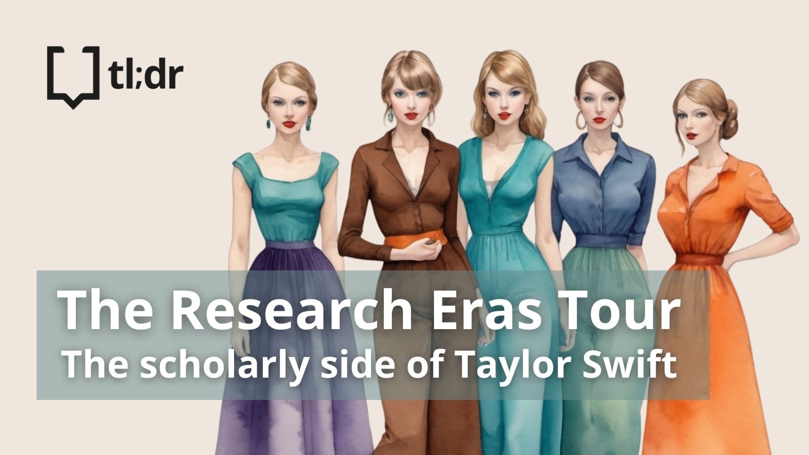 Illustration of several Taylor Swifts in different outfits