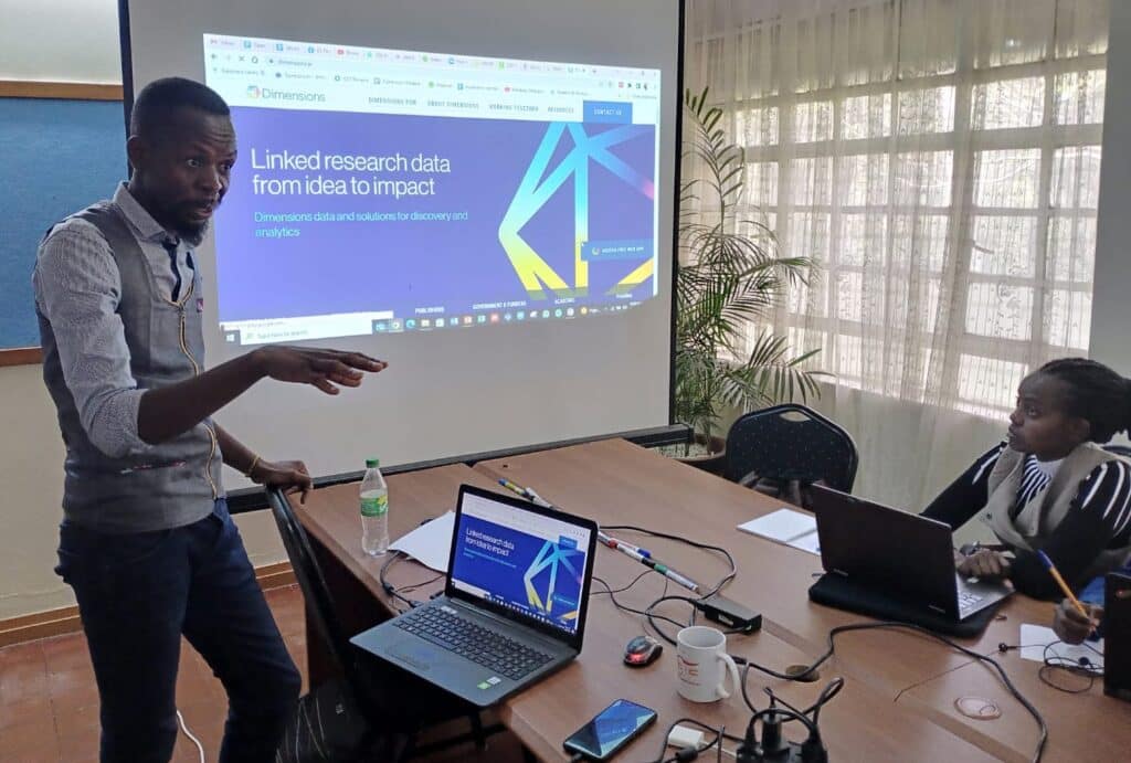 photo of classroom where Dimensions training is organised by TCC Africa