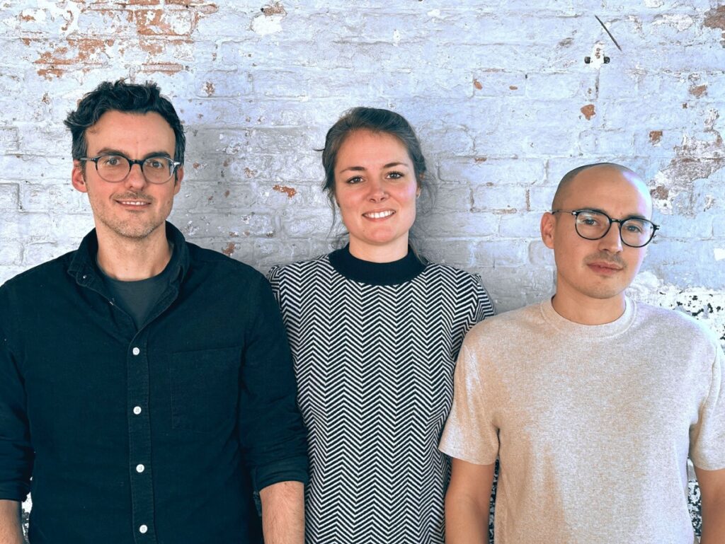 Writefull CEO and co-founder Juan Castro, Applied Linguist Hilde van Zeeland, and co-founder Alberto Villar.