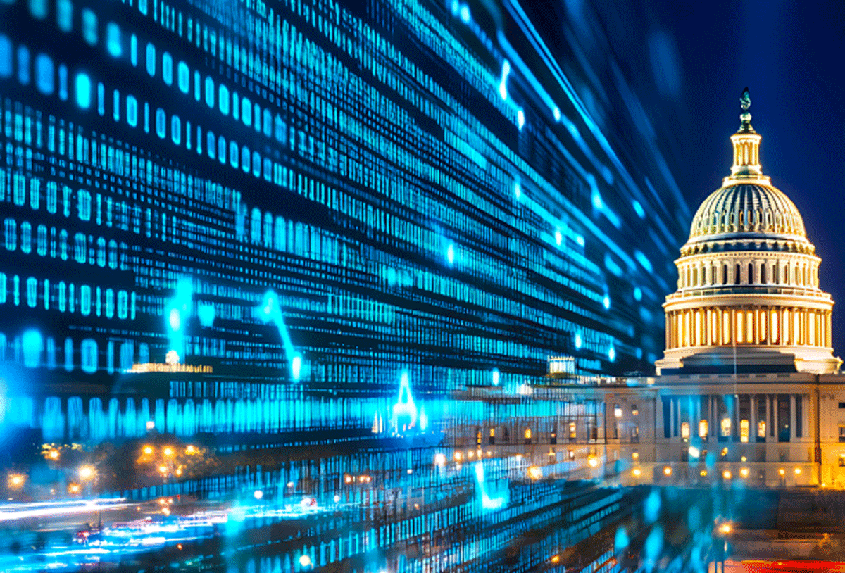 digital pattern and capitol building