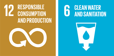 text - two tiles - responsible consumption and production and clean water and sanitation